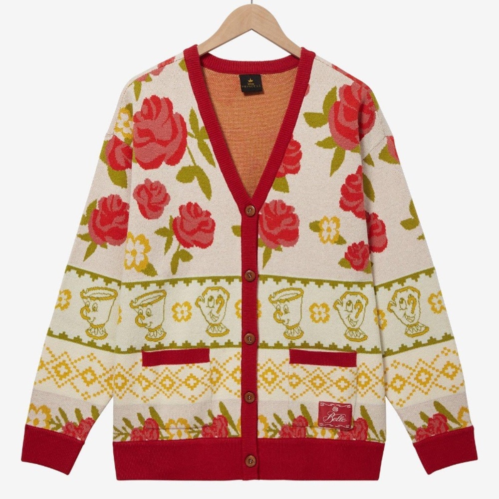 Disney Beauty and The Beast Rose Patterned Women's Cardigan Boxlunch Exclusive